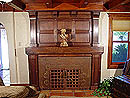 Walnut and Iron Fireplace